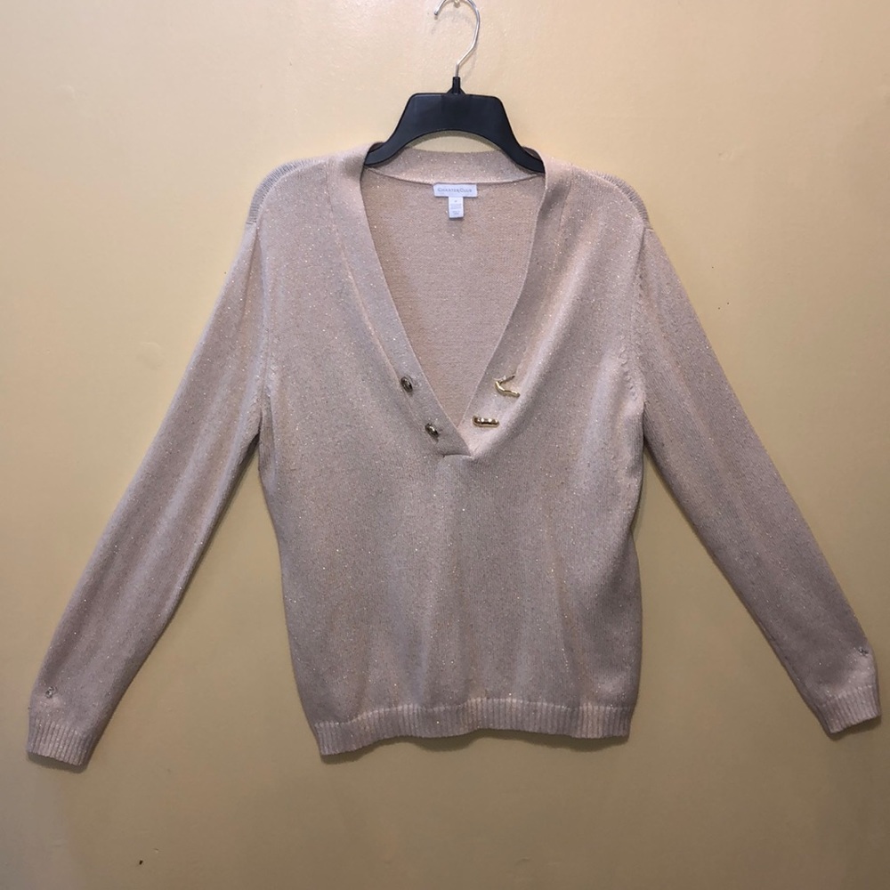 NWOT Charter Club V-Neck sweater with latches